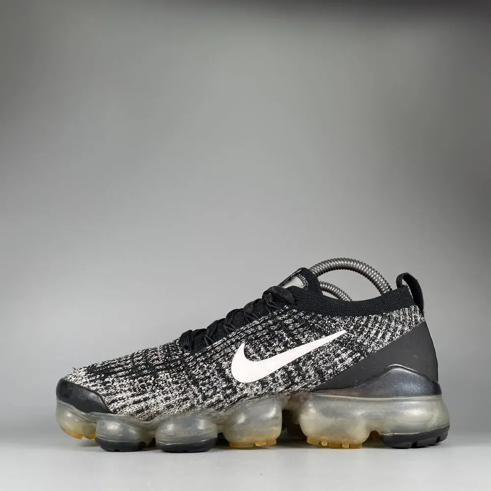 Nike Air VaporMax Flyknit 3 Women's 8.5 'Oreo' Black White Running Sneaker Shoes